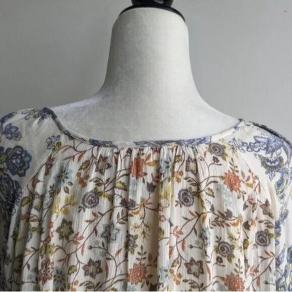 Free People Lucky Loosey Floral Peasant Boho Cottagecore Babydoll Dress - Picture 7 of 10